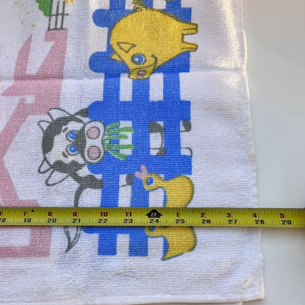 New Lot of 4 Vintage Printed Towels Farm Pig Duck Cow 100% Cotton 28”x 17”